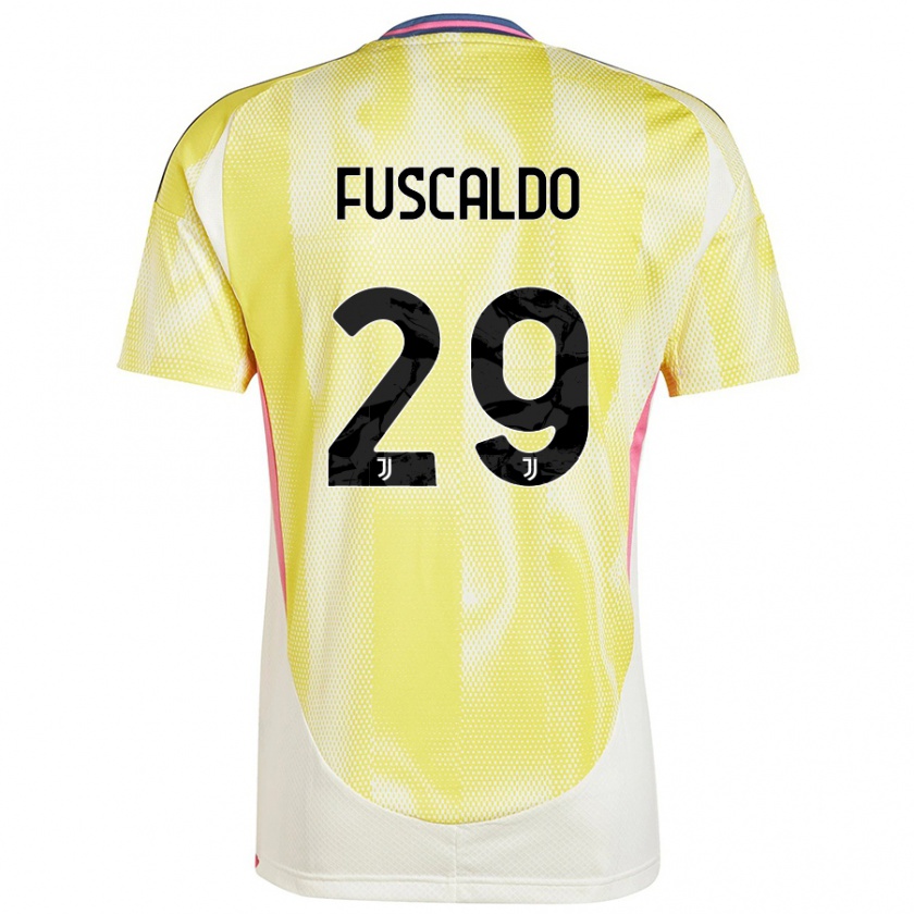 Kandiny Homme Maillot Matteo Fuscaldo #29 Jaune Solaire Tenues Extérieur 2024/25 T-Shirt