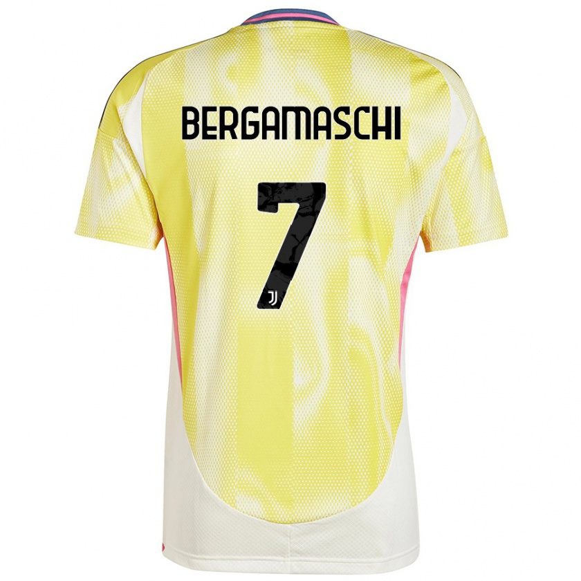 Kandiny Homme Maillot Valentina Bergamaschi #7 Jaune Solaire Tenues Extérieur 2024/25 T-Shirt