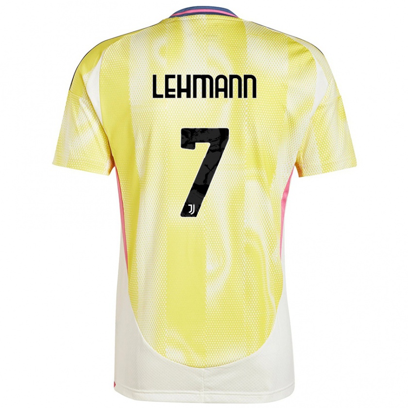 Kandiny Homme Maillot Alisha Lehmann #7 Jaune Solaire Tenues Extérieur 2024/25 T-Shirt