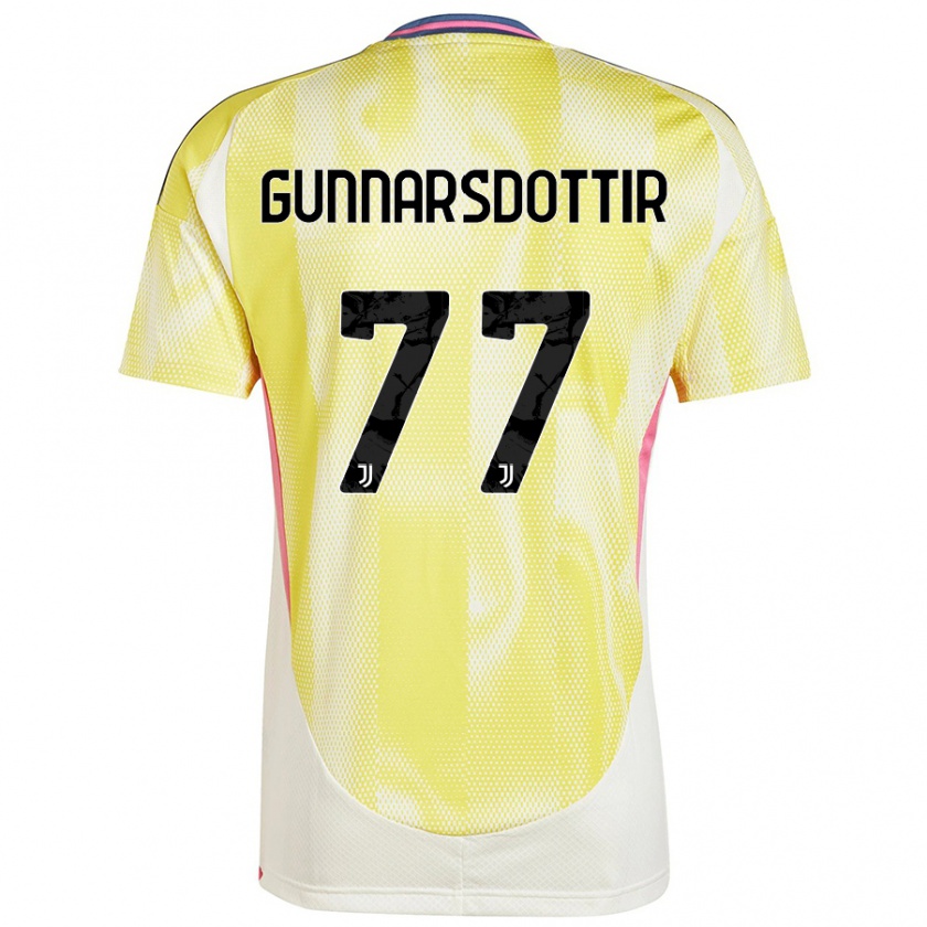 Kandiny Homme Maillot Sara Björk Gunnarsdóttir #77 Jaune Solaire Tenues Extérieur 2024/25 T-Shirt