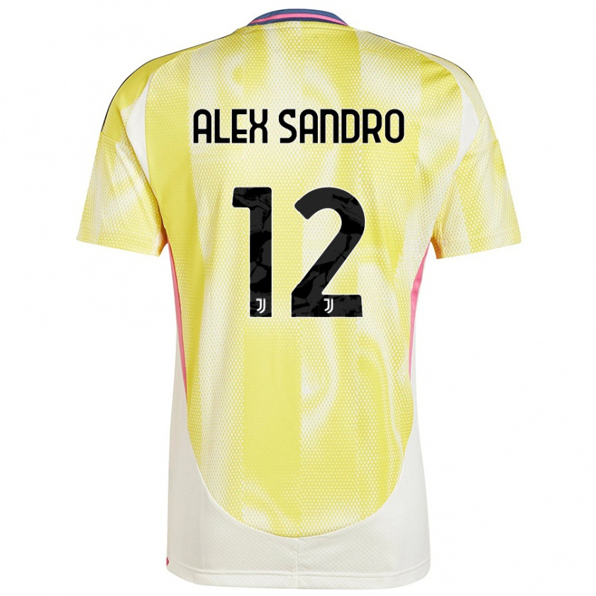 Kandiny Homme Maillot Alex Sandro #12 Jaune Solaire Tenues Extérieur 2024/25 T-Shirt