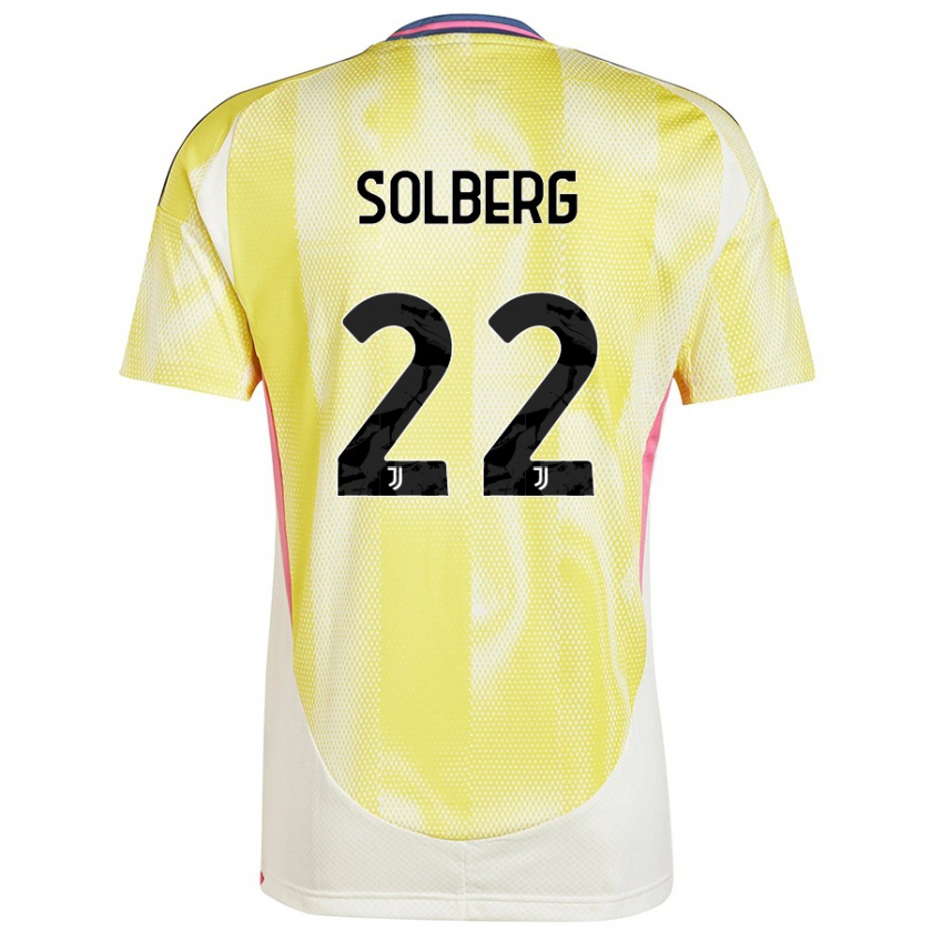 Kandiny Homme Maillot Elias Solberg #22 Jaune Solaire Tenues Extérieur 2024/25 T-Shirt