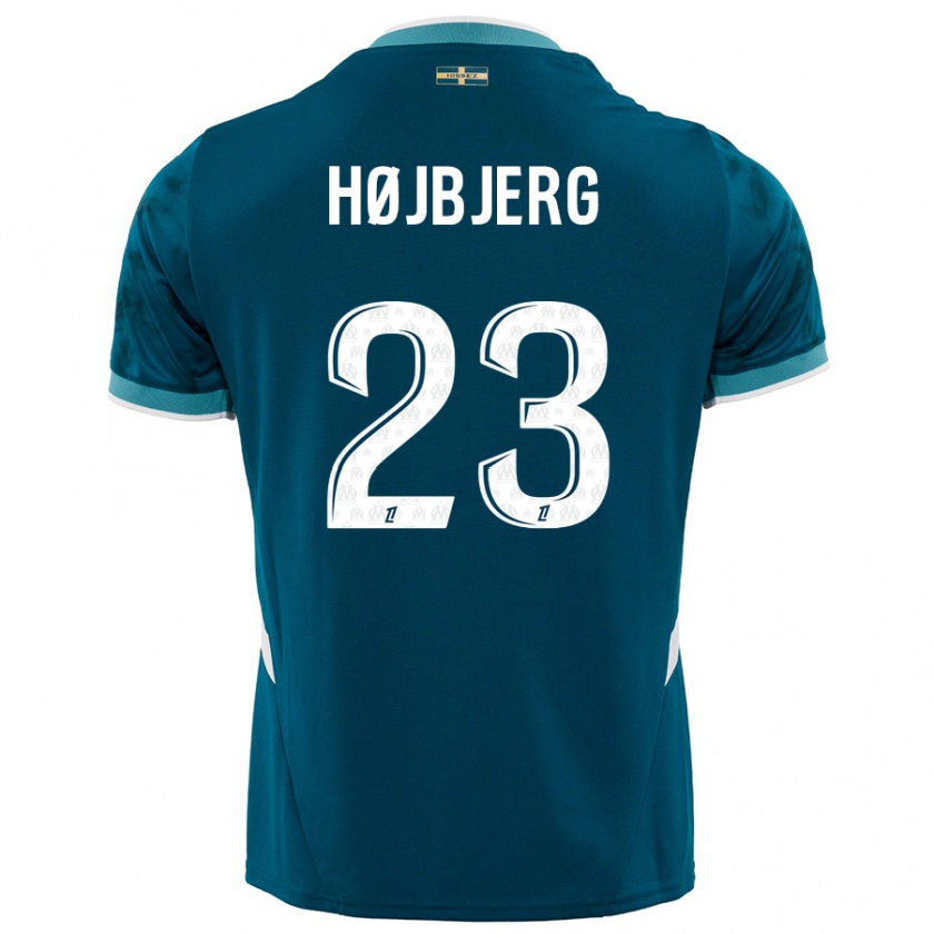 Kandiny Homme Maillot Pierre-Emile Højbjerg #23 Turquoise Bleu Tenues Extérieur 2024/25 T-Shirt