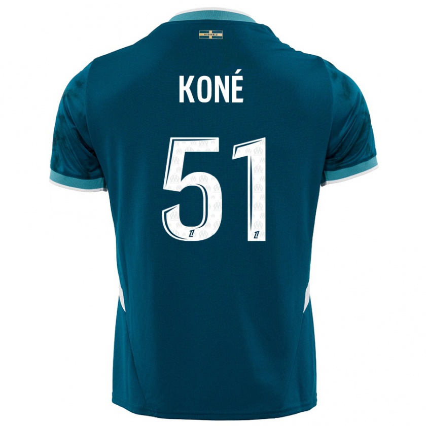 Kandiny Homme Maillot Ismaël Koné #51 Turquoise Bleu Tenues Extérieur 2024/25 T-Shirt