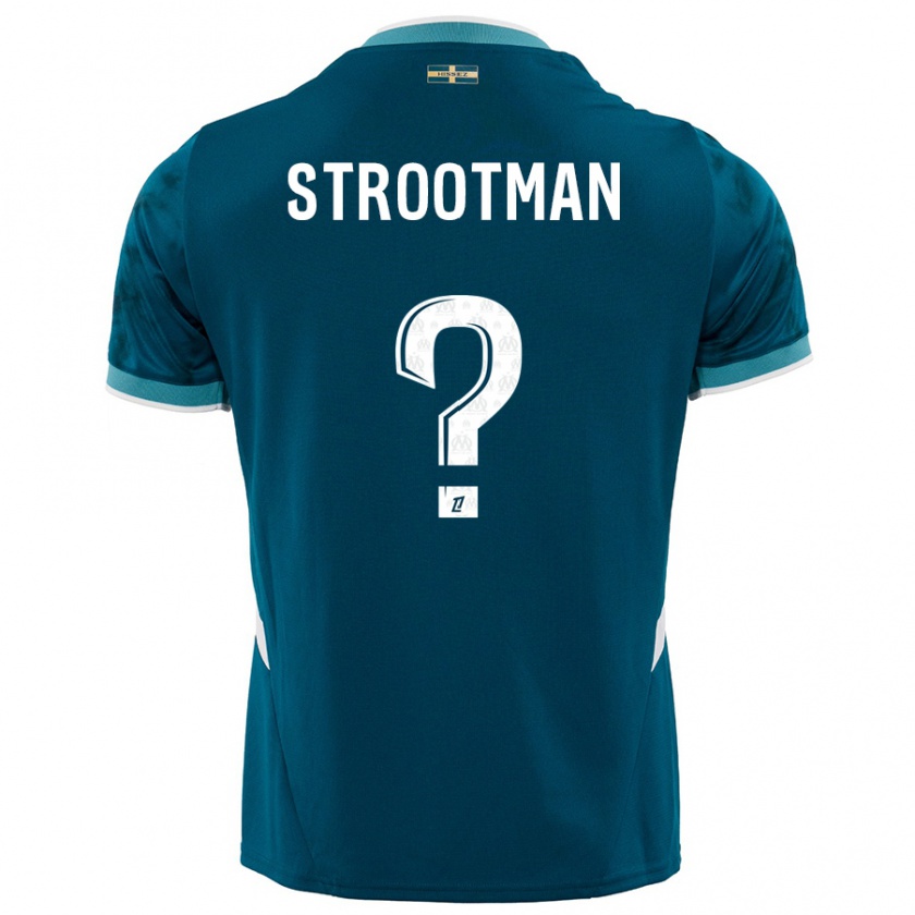 Kandiny Homme Maillot Kevin Strootman #0 Turquoise Bleu Tenues Extérieur 2024/25 T-Shirt