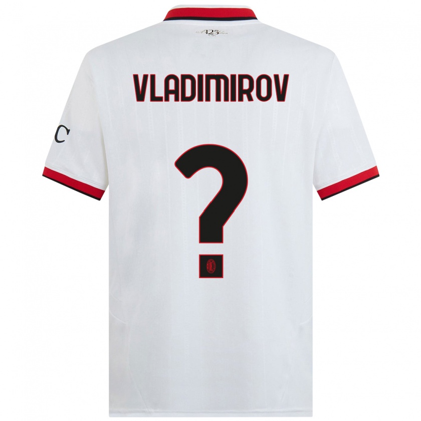 Kandiny Homme Maillot Valeri Vladimirov #0 Blanc Noir Rouge Tenues Extérieur 2024/25 T-Shirt