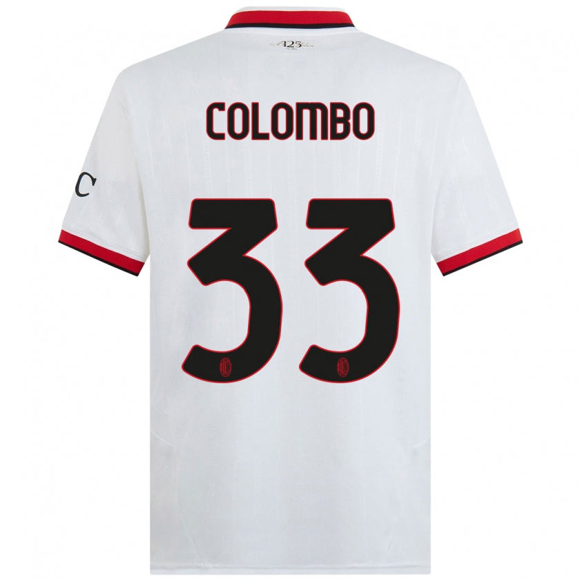 Kandiny Homme Maillot Federico Colombo #33 Blanc Noir Rouge Tenues Extérieur 2024/25 T-Shirt