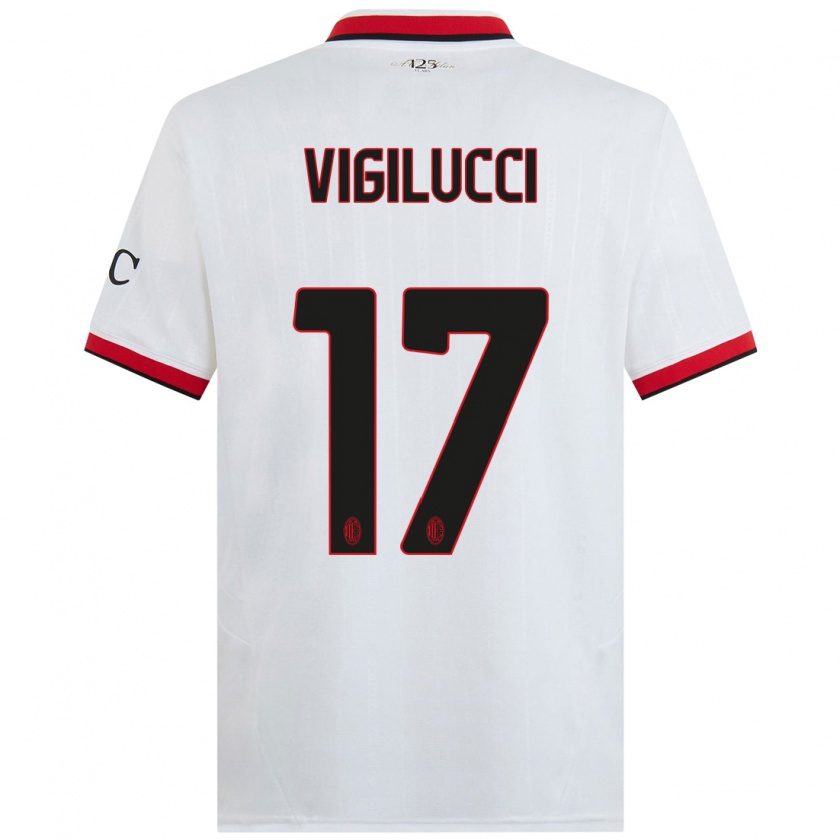 Kandiny Homme Maillot Valery Vigilucci #17 Blanc Noir Rouge Tenues Extérieur 2024/25 T-Shirt