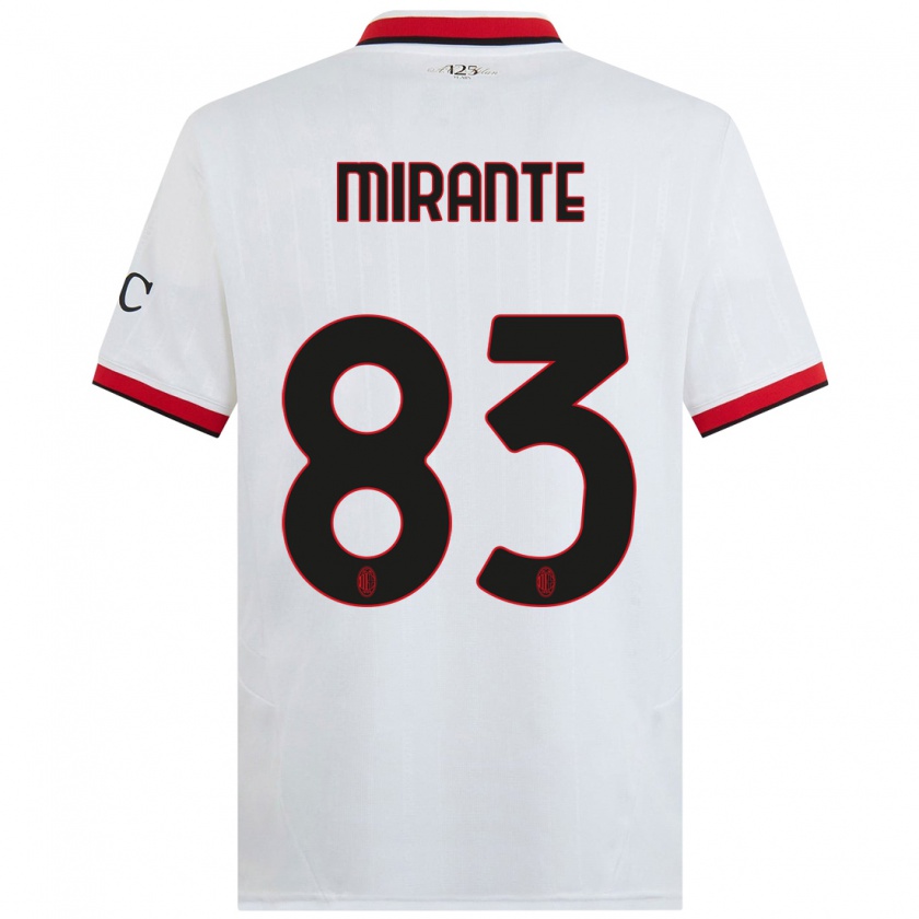 Kandiny Homme Maillot Antonio Mirante #83 Blanc Noir Rouge Tenues Extérieur 2024/25 T-Shirt