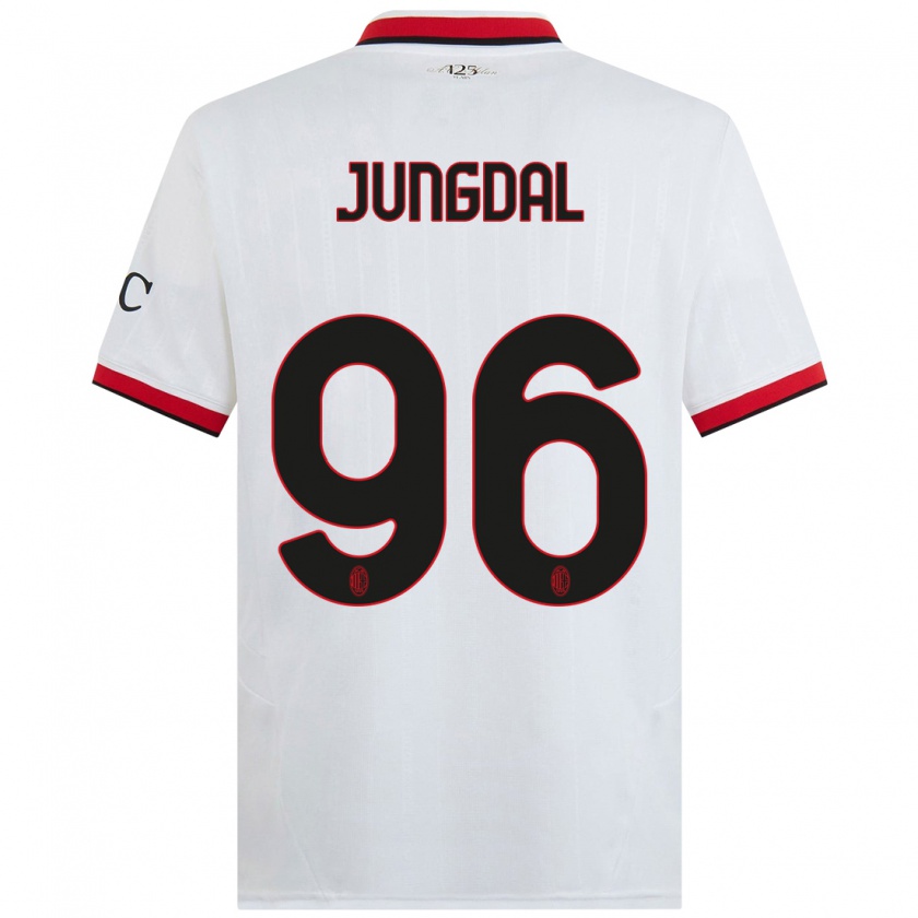 Kandiny Homme Maillot Andreas Jungdal #96 Blanc Noir Rouge Tenues Extérieur 2024/25 T-Shirt