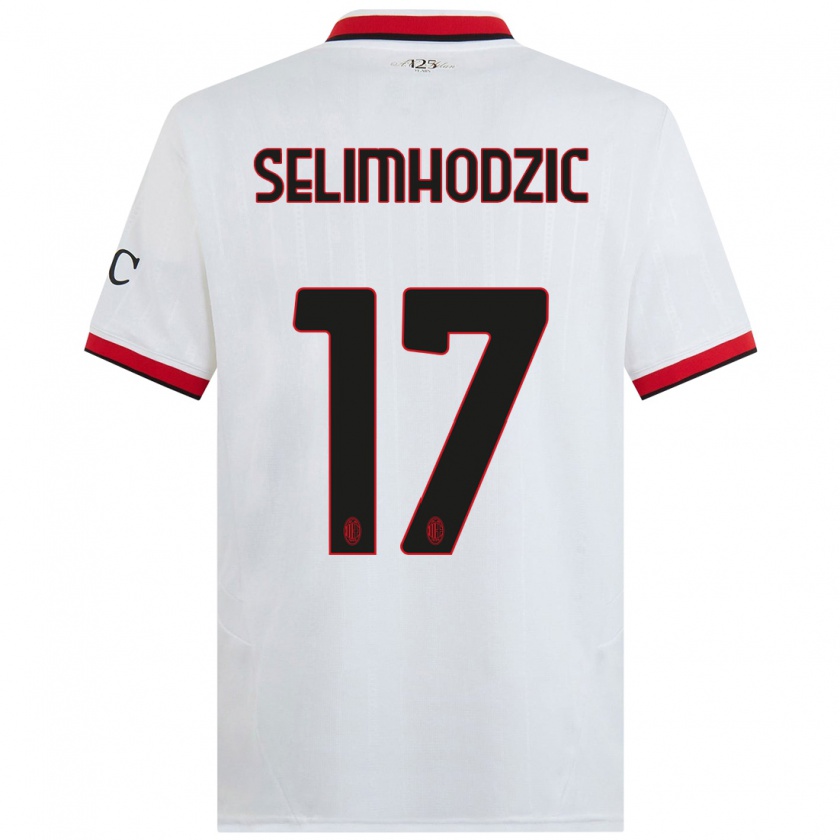 Kandiny Homme Maillot Noa Selimhodzic #17 Blanc Noir Rouge Tenues Extérieur 2024/25 T-Shirt