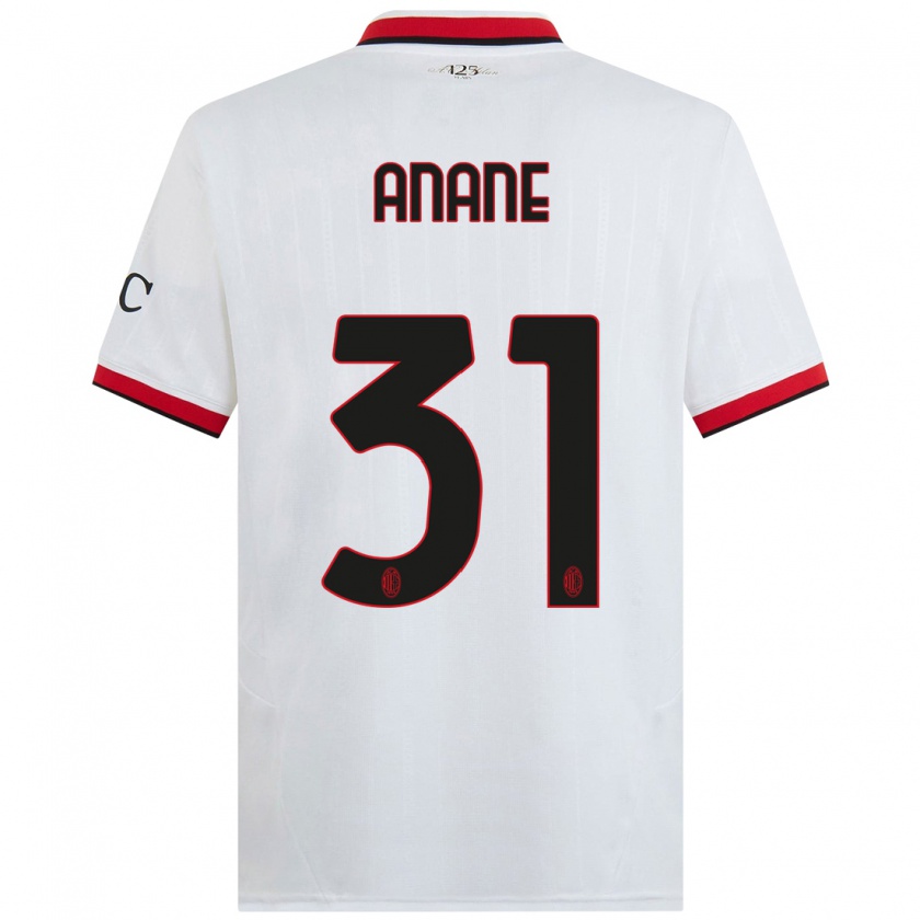 Kandiny Homme Maillot Emmanuel Anane #31 Blanc Noir Rouge Tenues Extérieur 2024/25 T-Shirt