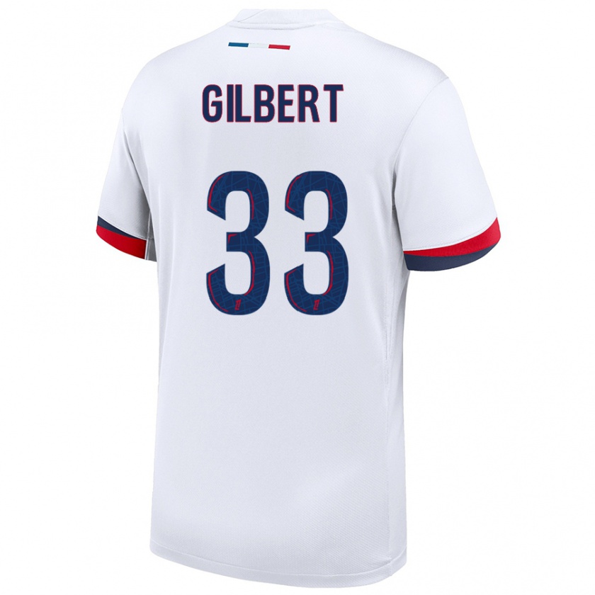 Kandiny Homme Maillot Tara Elimbi Gilbert #33 Blanc Bleu Rouge Tenues Extérieur 2024/25 T-Shirt