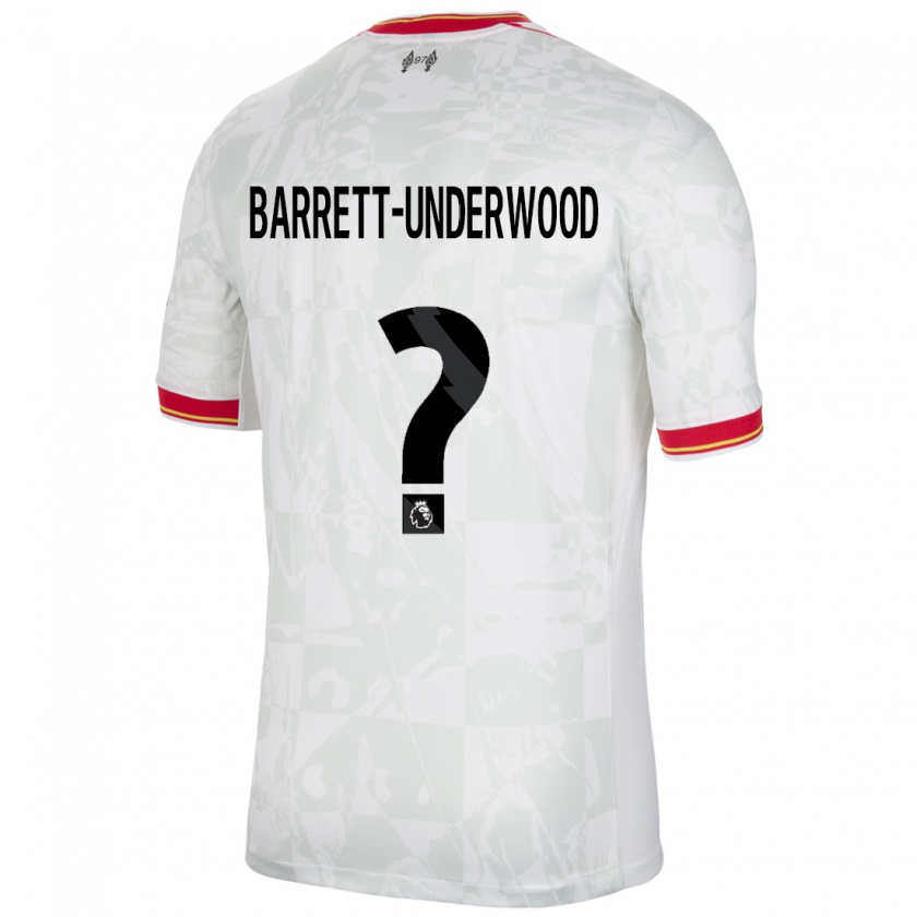 Kandiny Homme Maillot Keehan Barrett-Underwood #0 Blanc Rouge Noir Troisieme 2024/25 T-Shirt