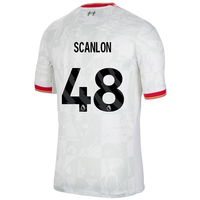 Kandiny Homme Maillot Calum Scanlon #48 Blanc Rouge Noir Troisieme 2024/25 T-Shirt