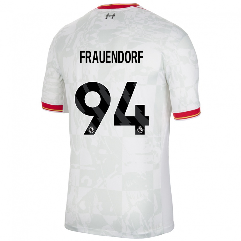 Kandiny Homme Maillot Melkamu Frauendorf #94 Blanc Rouge Noir Troisieme 2024/25 T-Shirt