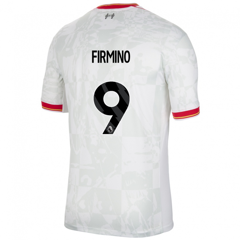 Kandiny Homme Maillot Roberto Firmino #9 Blanc Rouge Noir Troisieme 2024/25 T-Shirt