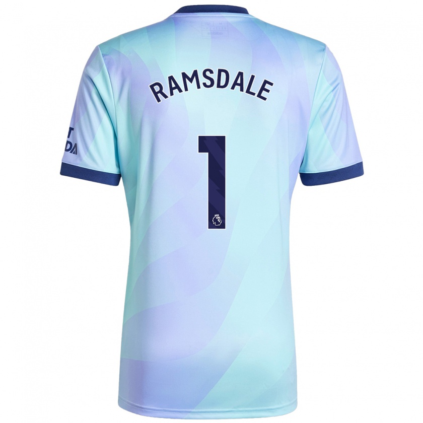 Kandiny Homme Maillot Aaron Ramsdale #1 Aqua Troisieme 2024/25 T-Shirt