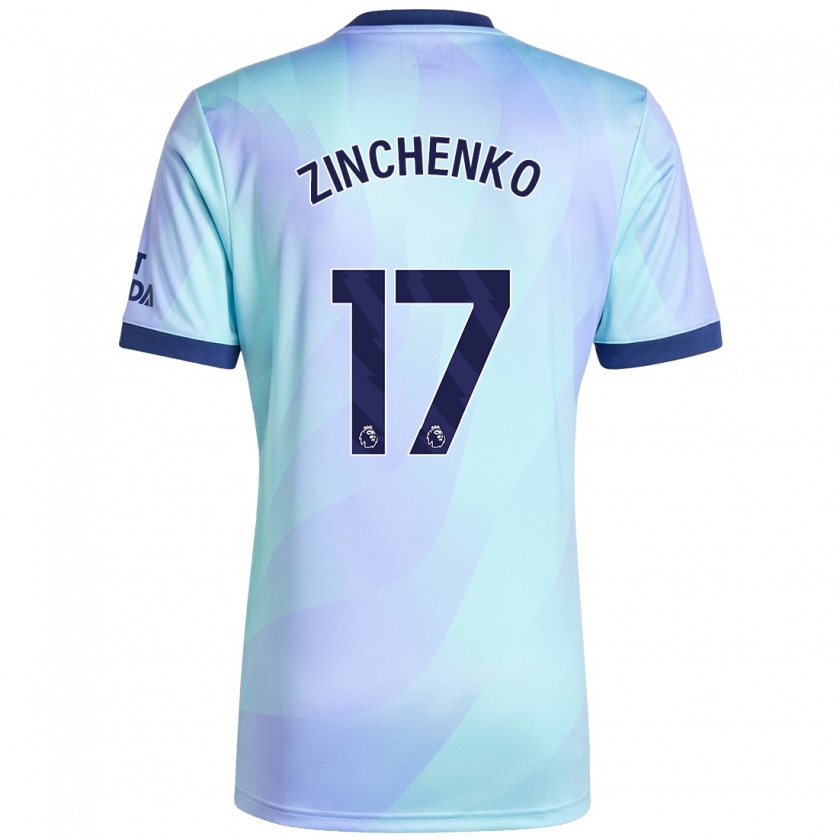 Kandiny Homme Maillot Oleksandr Zinchenko #17 Aqua Troisieme 2024/25 T-Shirt