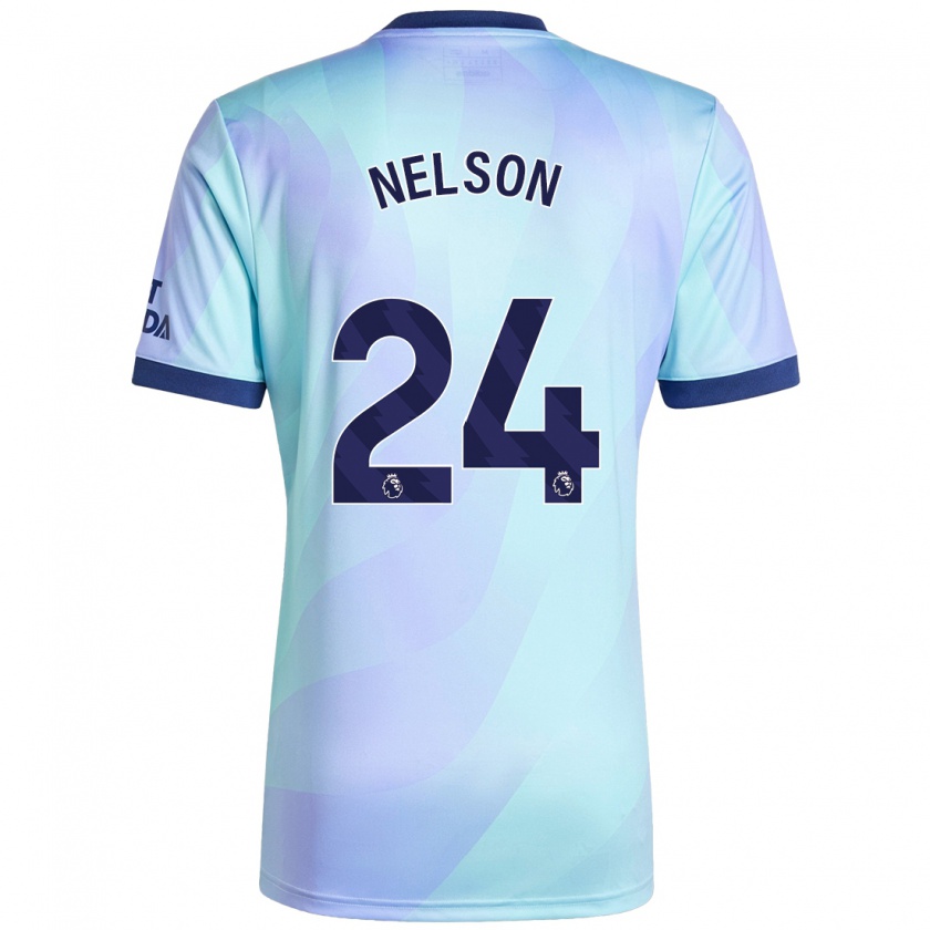 Kandiny Homme Maillot Reiss Nelson #24 Aqua Troisieme 2024/25 T-Shirt