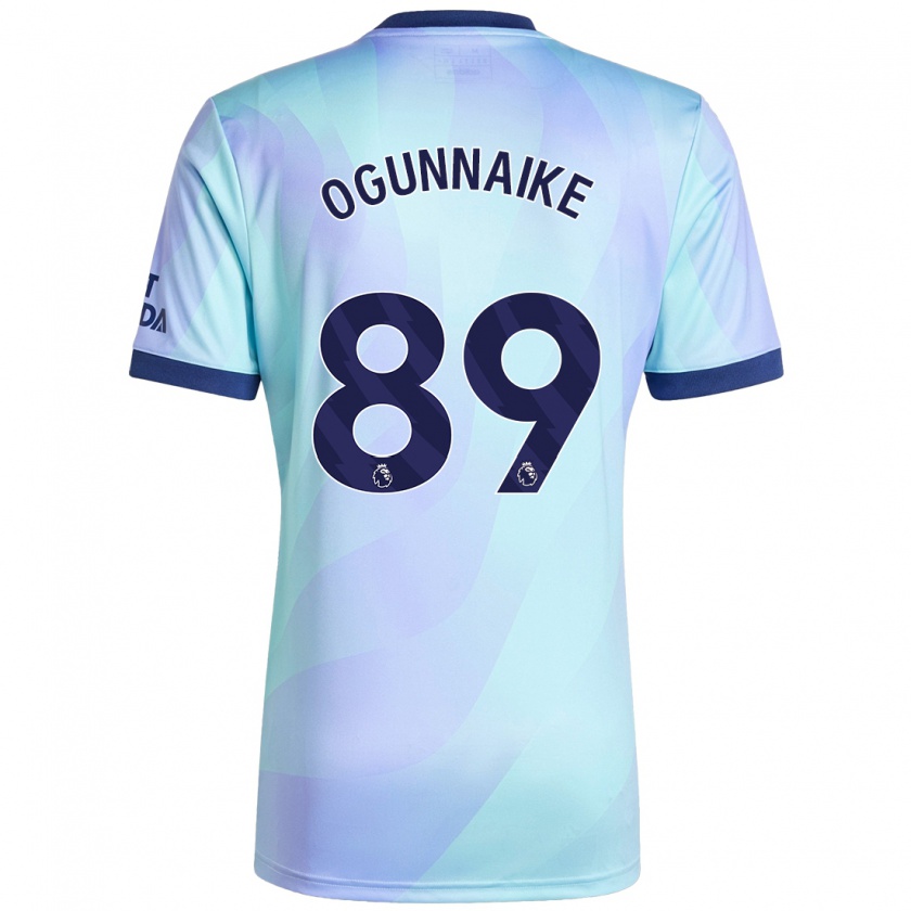 Kandiny Homme Maillot Josh Ogunnaike #89 Aqua Troisieme 2024/25 T-Shirt