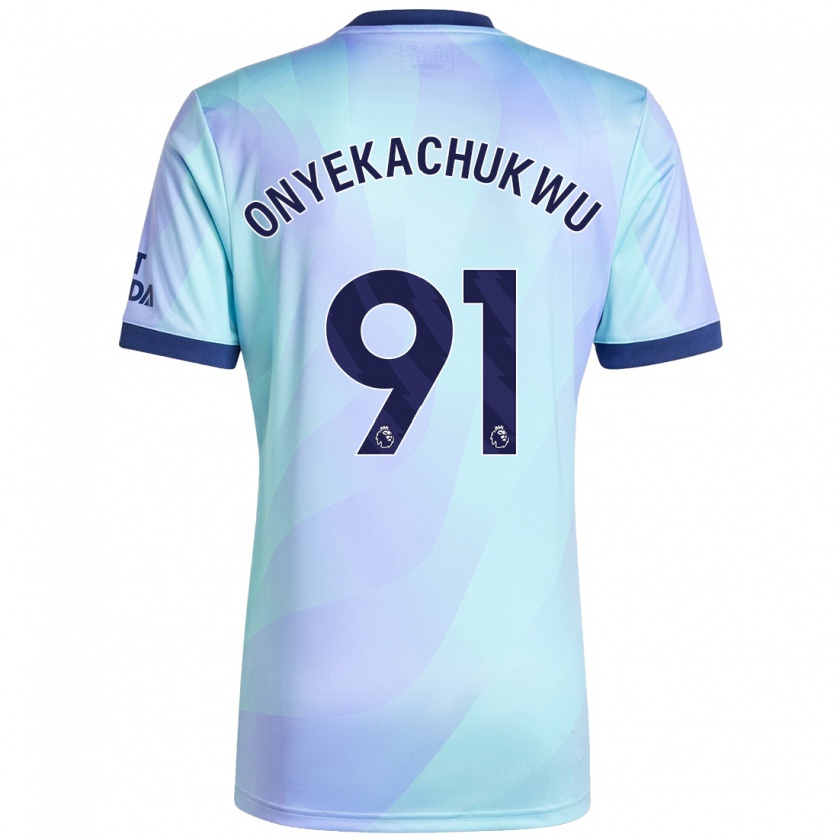 Kandiny Homme Maillot Samuel Onyekachukwu #91 Aqua Troisieme 2024/25 T-Shirt