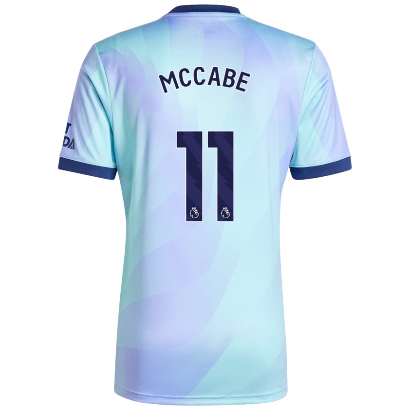 Kandiny Homme Maillot Katie Mccabe #11 Aqua Troisieme 2024/25 T-Shirt