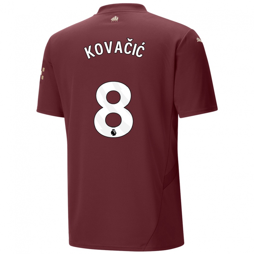 Kandiny Homme Maillot Mateo Kovacic #8 Marron Troisieme 2024/25 T-Shirt