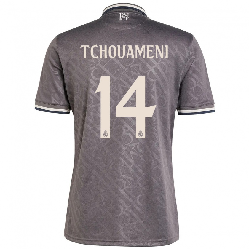 Kandiny Homme Maillot Aurélien Tchouaméni #14 Anthracite Troisieme 2024/25 T-Shirt