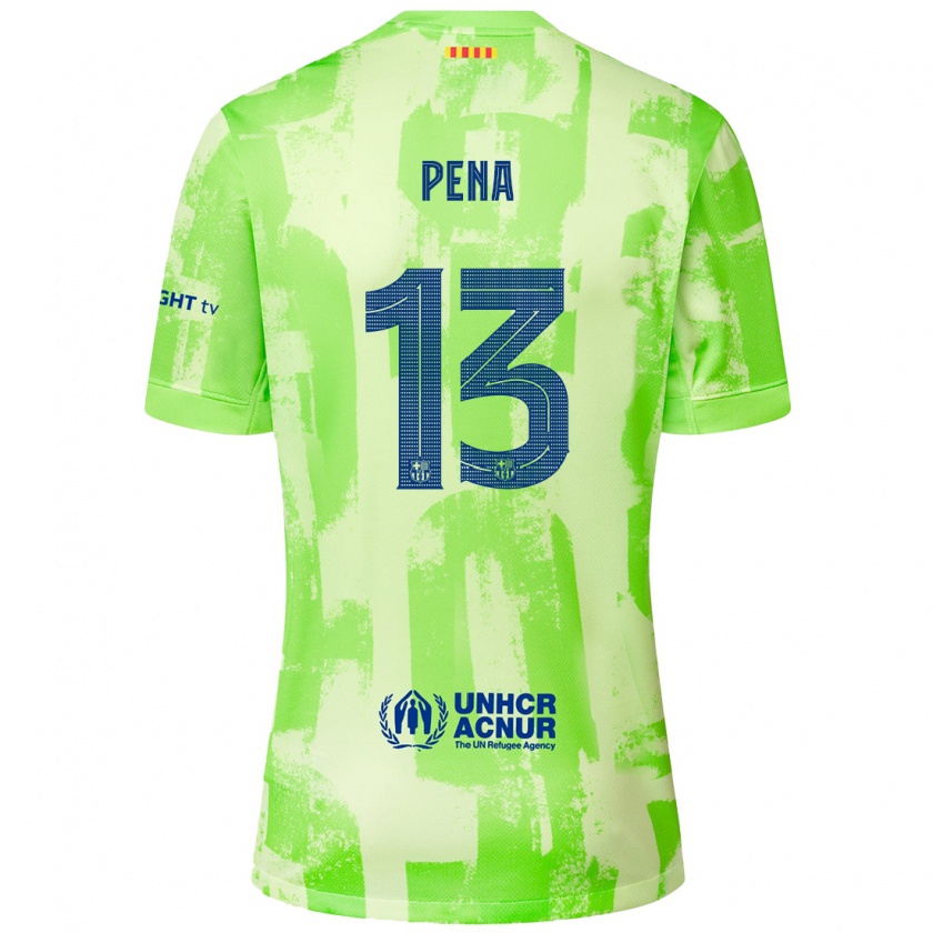 Kandiny Homme Maillot Iñaki Peña #13 Citron Vert Troisieme 2024/25 T-Shirt