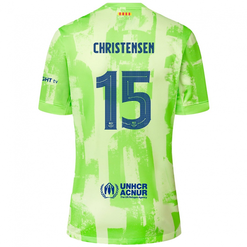 Kandiny Homme Maillot Andreas Christensen #15 Citron Vert Troisieme 2024/25 T-Shirt