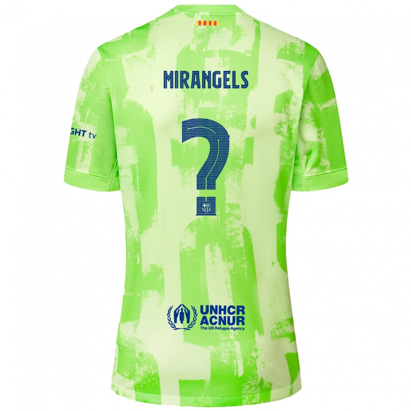 Kandiny Homme Maillot Xavi Miràngels #0 Citron Vert Troisieme 2024/25 T-Shirt