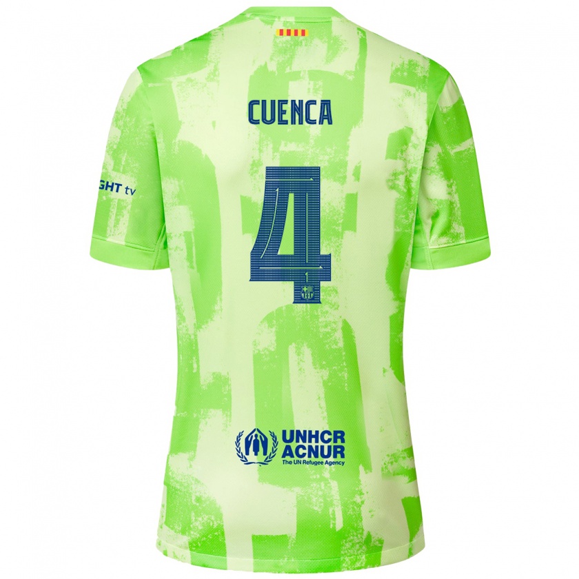 Kandiny Homme Maillot Andrés Cuenca #4 Citron Vert Troisieme 2024/25 T-Shirt