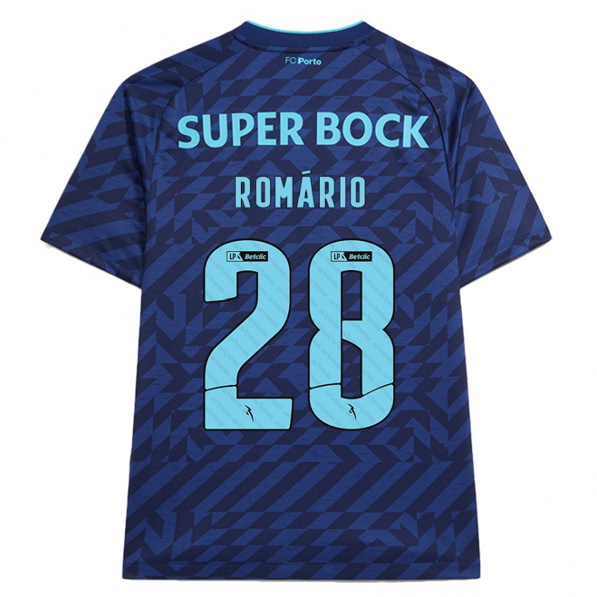 Kandiny Homme Maillot Romário Baró #28 Bleu Marine Troisieme 2024/25 T-Shirt