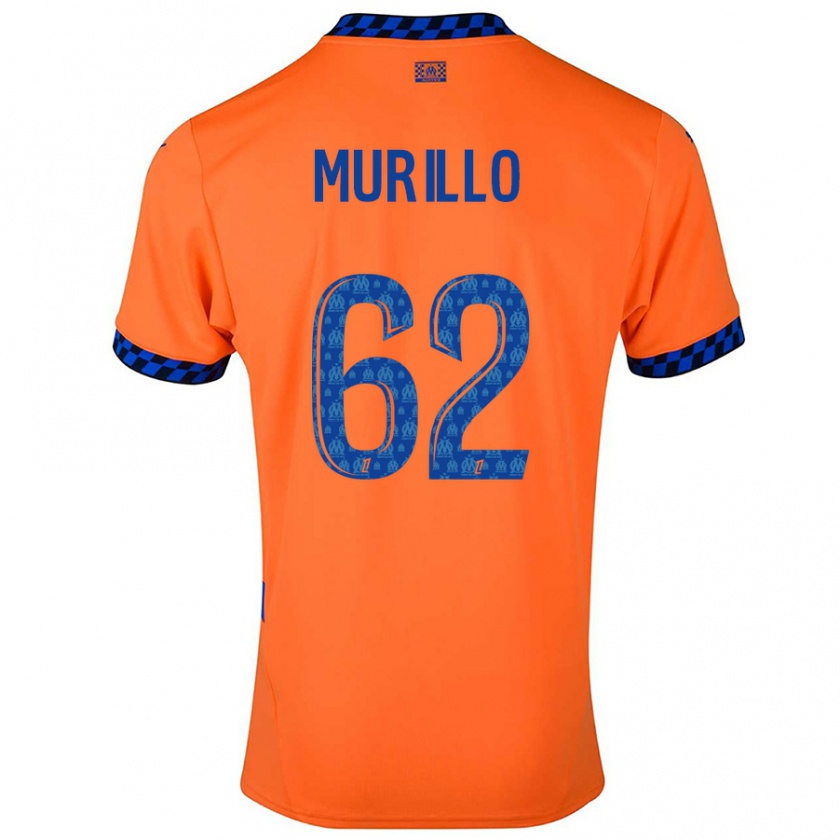 Kandiny Homme Maillot Amir Murillo #62 Orange Bleu Foncé Troisieme 2024/25 T-Shirt