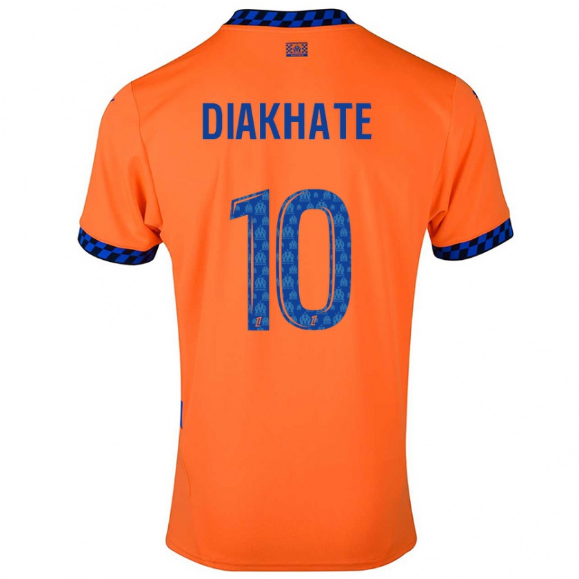 Kandiny Homme Maillot Ndeye Awa Diakhaté #10 Orange Bleu Foncé Troisieme 2024/25 T-Shirt