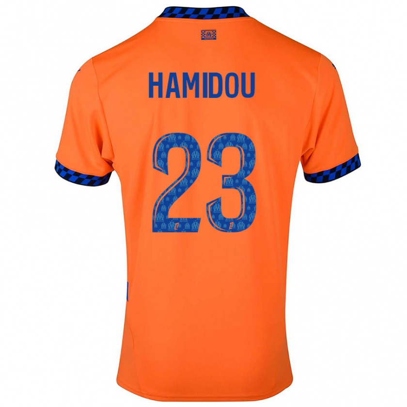 Kandiny Homme Maillot Jamila Hamidou #23 Orange Bleu Foncé Troisieme 2024/25 T-Shirt