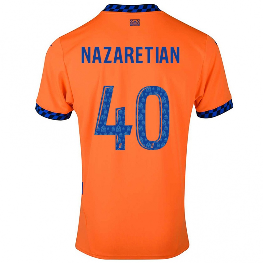 Kandiny Homme Maillot Manuel Nazaretian #40 Orange Bleu Foncé Troisieme 2024/25 T-Shirt