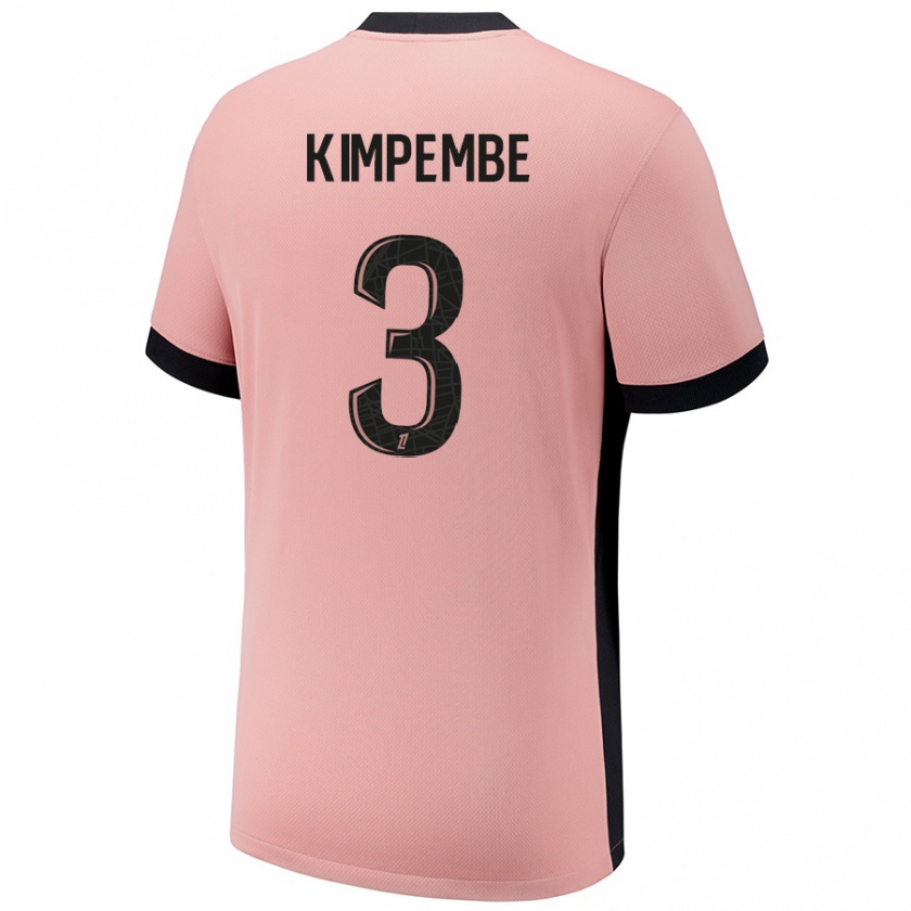 Kandiny Homme Maillot Presnel Kimpembe #3 Rouille Rose Troisieme 2024/25 T-Shirt