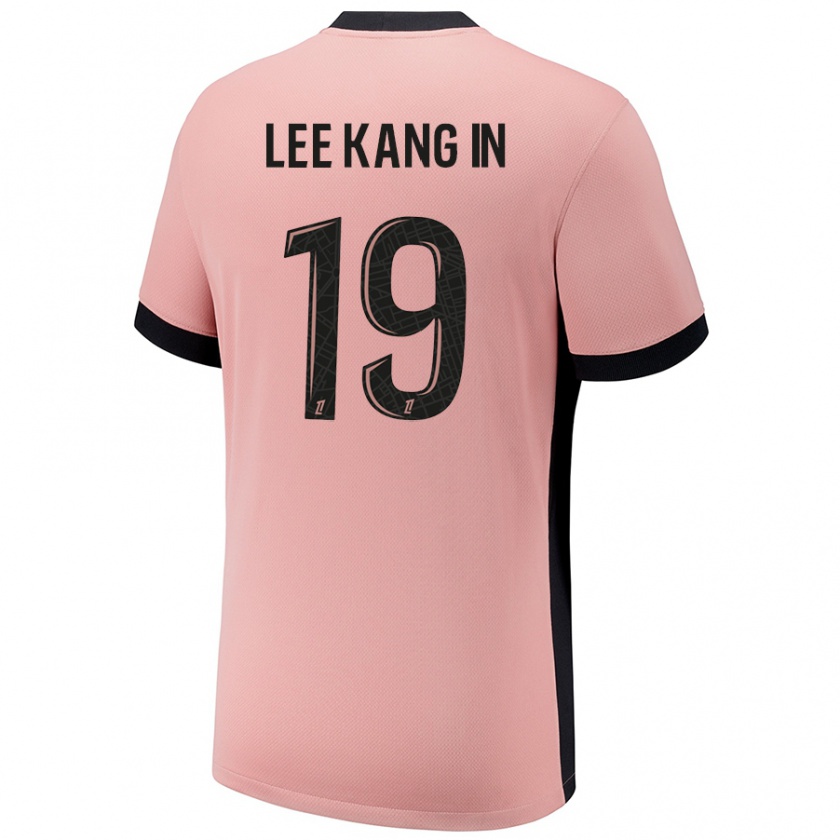 Kandiny Homme Maillot Kang-In Lee #19 Rouille Rose Troisieme 2024/25 T-Shirt