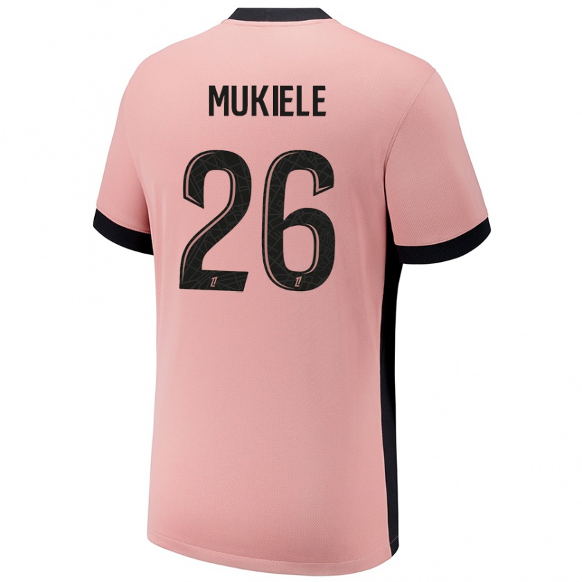 Kandiny Homme Maillot Nordi Mukiele #26 Rouille Rose Troisieme 2024/25 T-Shirt