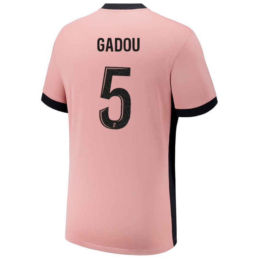 Kandiny Homme Maillot Joane Gadou #5 Rouille Rose Troisieme 2024/25 T-Shirt