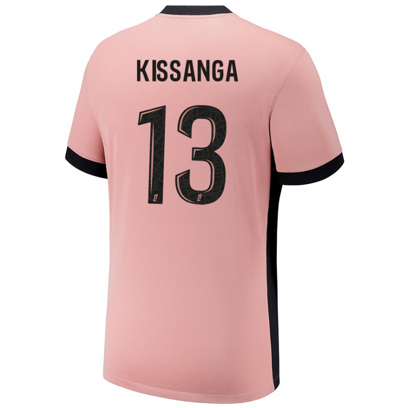 Kandiny Homme Maillot Hugo Kissanga #13 Rouille Rose Troisieme 2024/25 T-Shirt