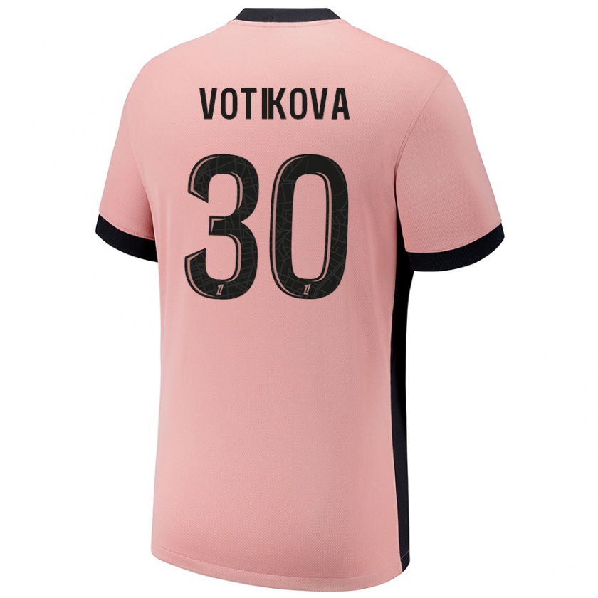 Kandiny Homme Maillot Barbora Votikova #30 Rouille Rose Troisieme 2024/25 T-Shirt