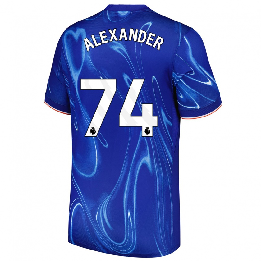 Kandiny Femme Maillot Reiss-Alexander Russell-Denny #74 Bleu Blanc Tenues Domicile 2024/25 T-Shirt