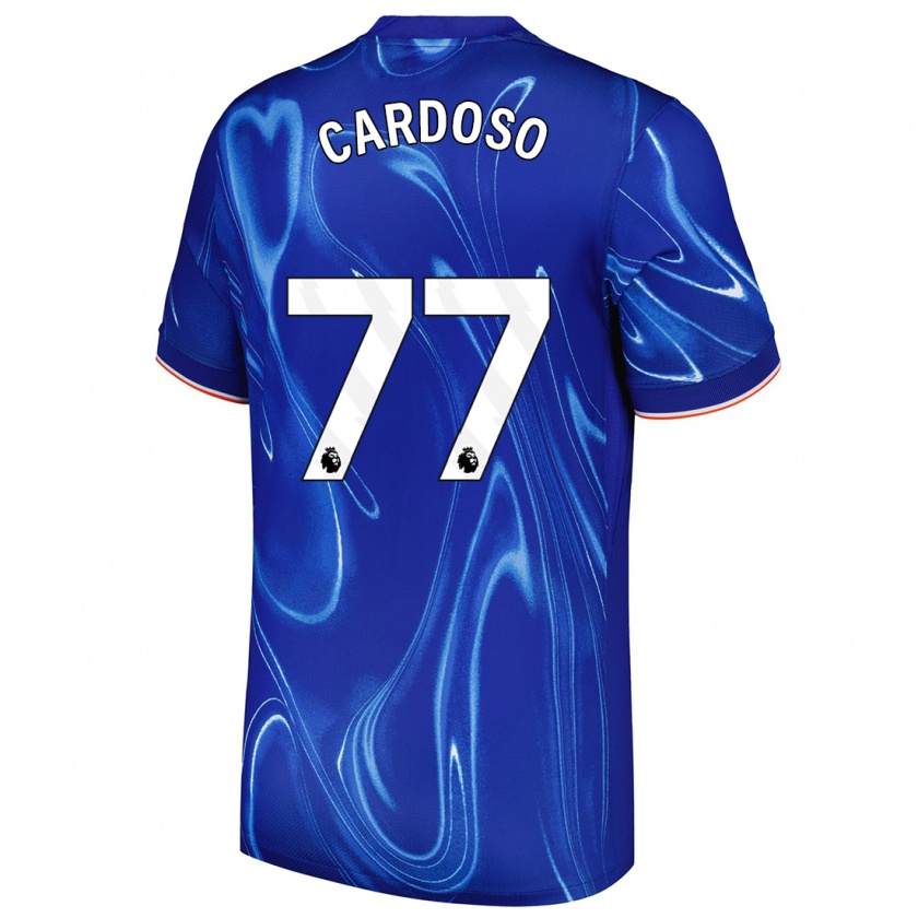 Kandiny Femme Maillot Leo Cardoso #77 Bleu Blanc Tenues Domicile 2024/25 T-Shirt