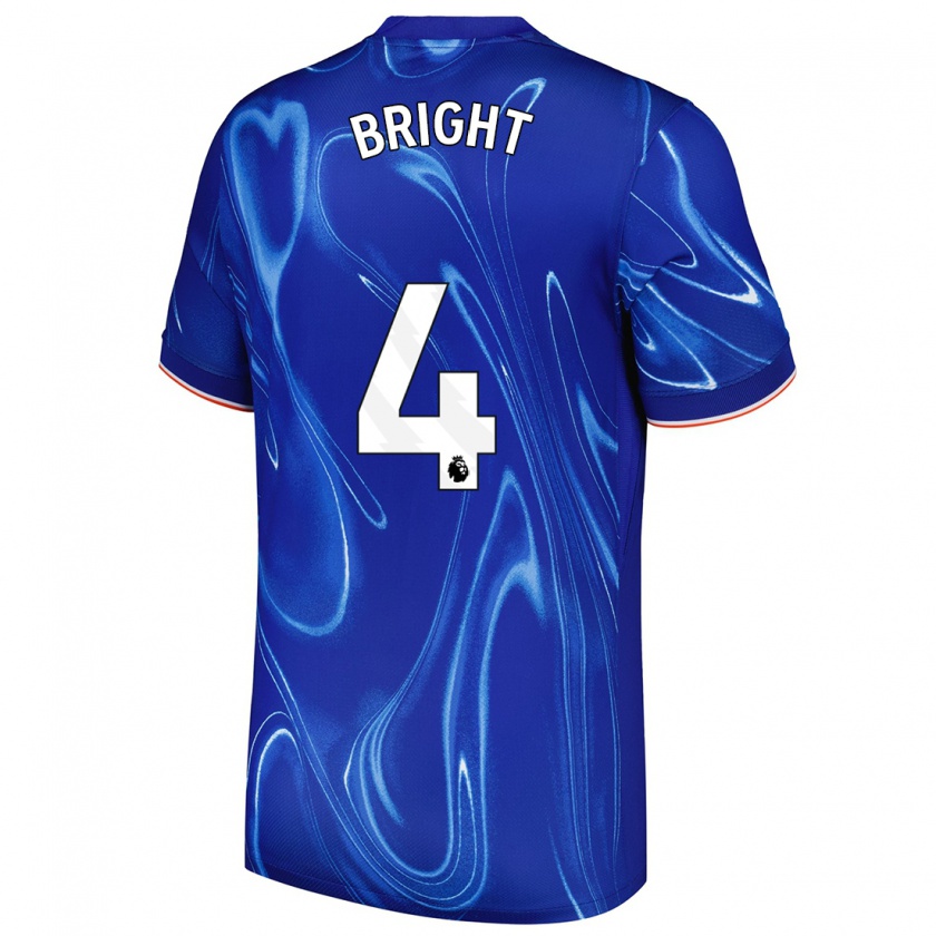 Kandiny Femme Maillot Millie Bright #4 Bleu Blanc Tenues Domicile 2024/25 T-Shirt