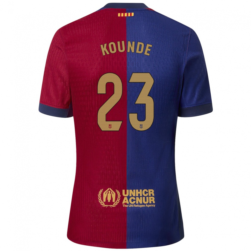 Kandiny Femme Maillot Jules Koundé #23 Bleu Rouge Tenues Domicile 2024/25 T-Shirt