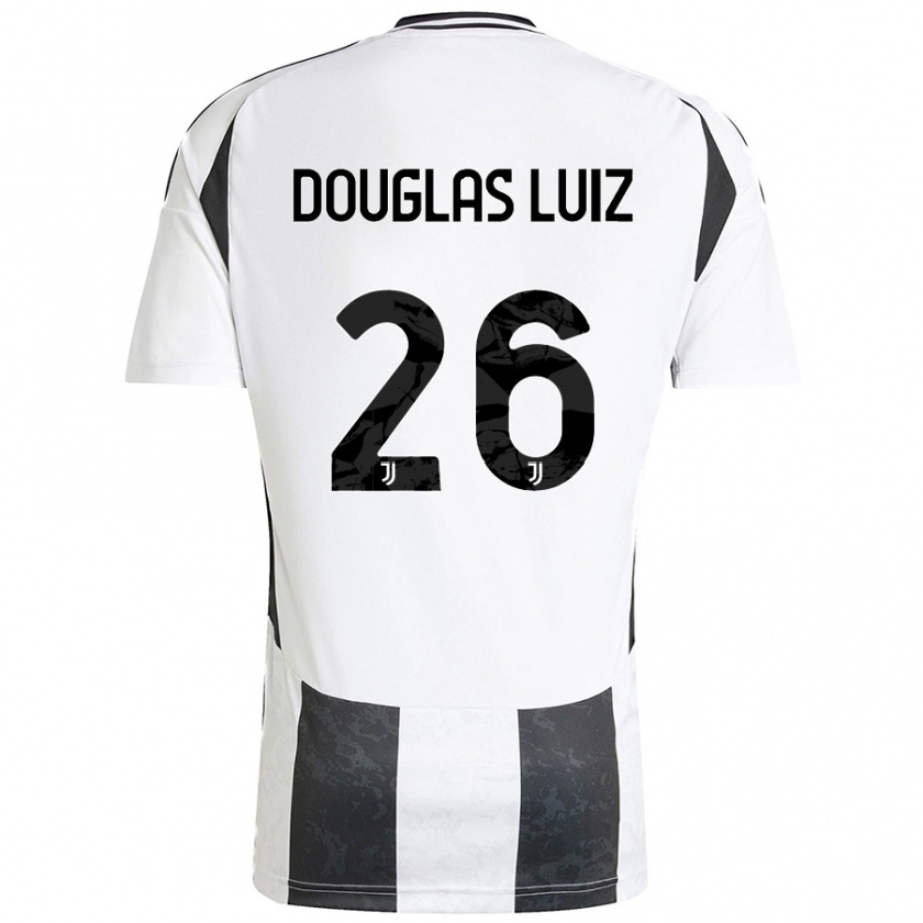 Kandiny Femme Maillot Douglas Luiz #26 Blanc Noir Tenues Domicile 2024/25 T-Shirt