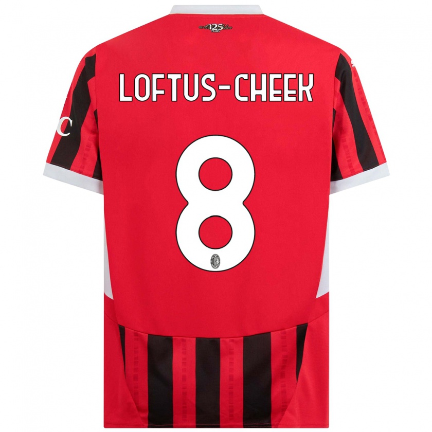 Kandiny Femme Maillot Ruben Loftus-Cheek #8 Rouge Noir Tenues Domicile 2024/25 T-Shirt